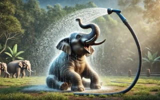 Sloni se umí sprchovat hadicí!