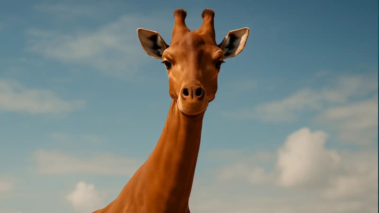 Jedinečná žirafa bez skvrn